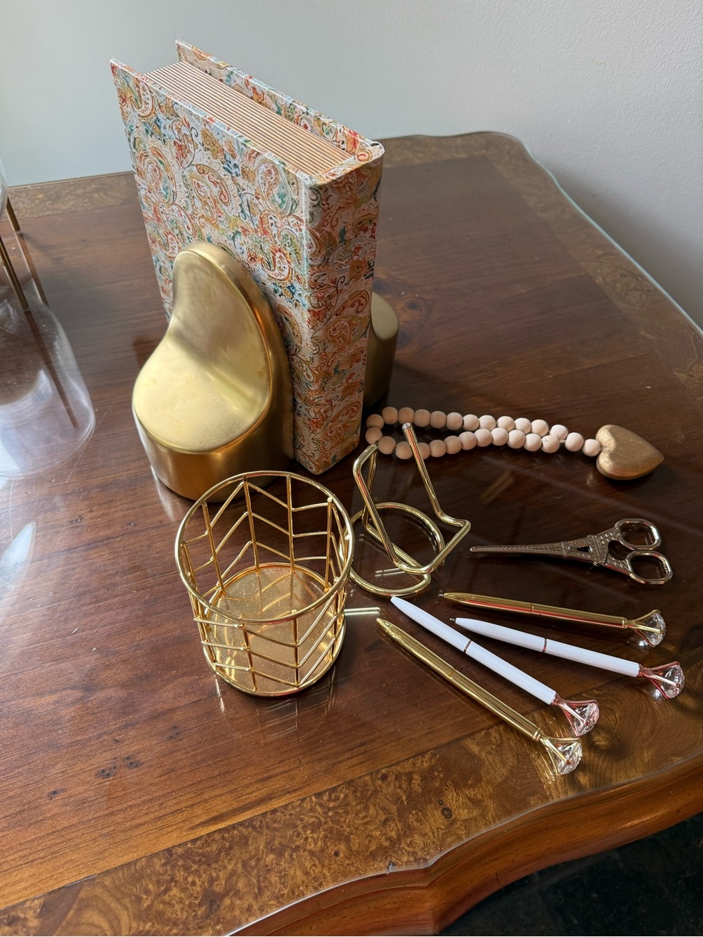Gold Metal Desk Organizer Set - Home Storage & Organization